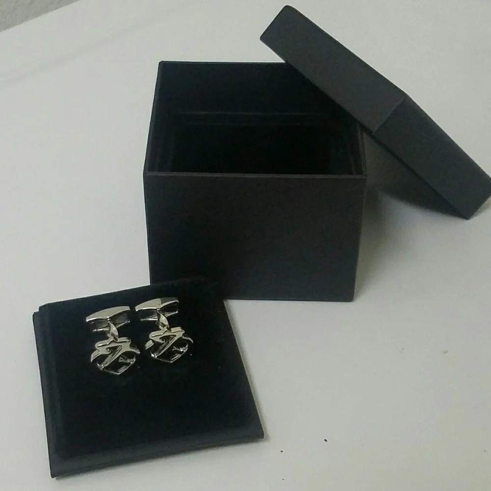 Silver Chivas Scotch Whisky logo men's Cuff Links